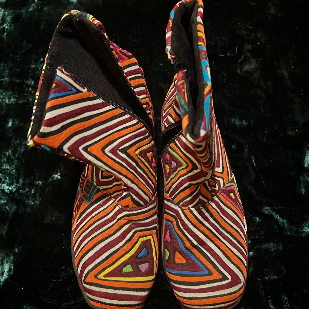 Colorful Geometric Patterned Boots